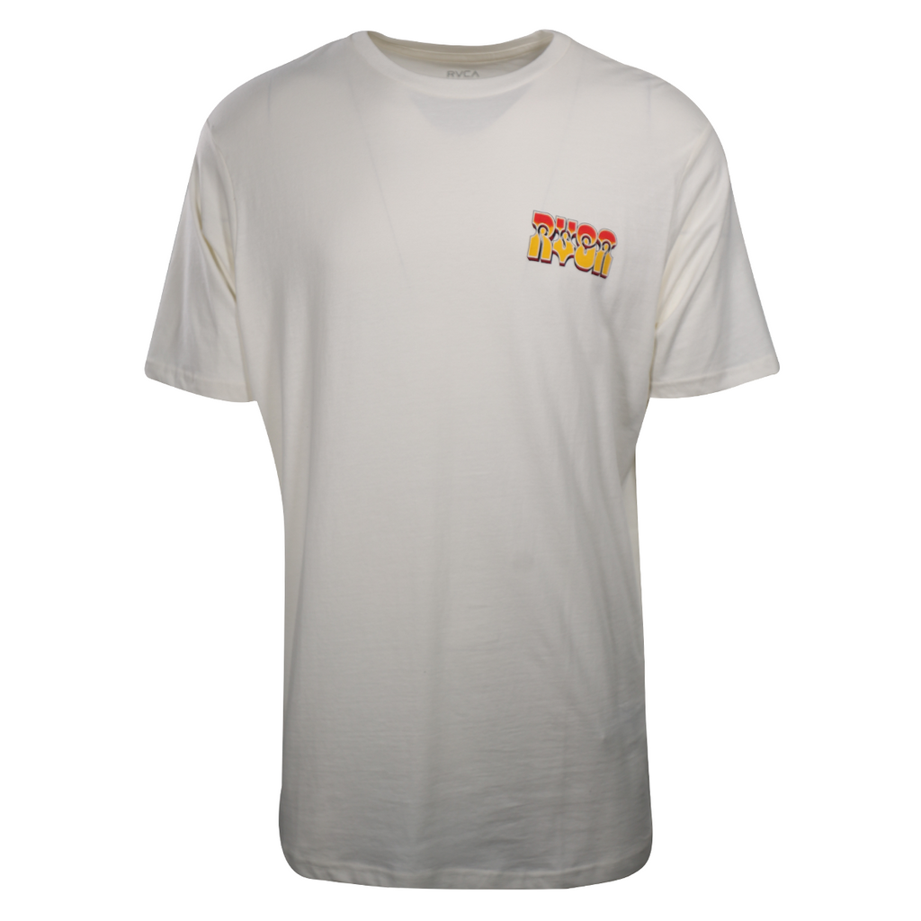 RVCA Men's Off White Robot Apple Regular Fit S/S T-Shirt (S37)