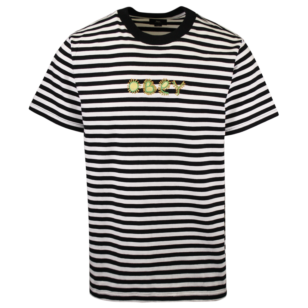 OBEY Men's Black Amoeba Striped S/S T-Shirt (S01A)