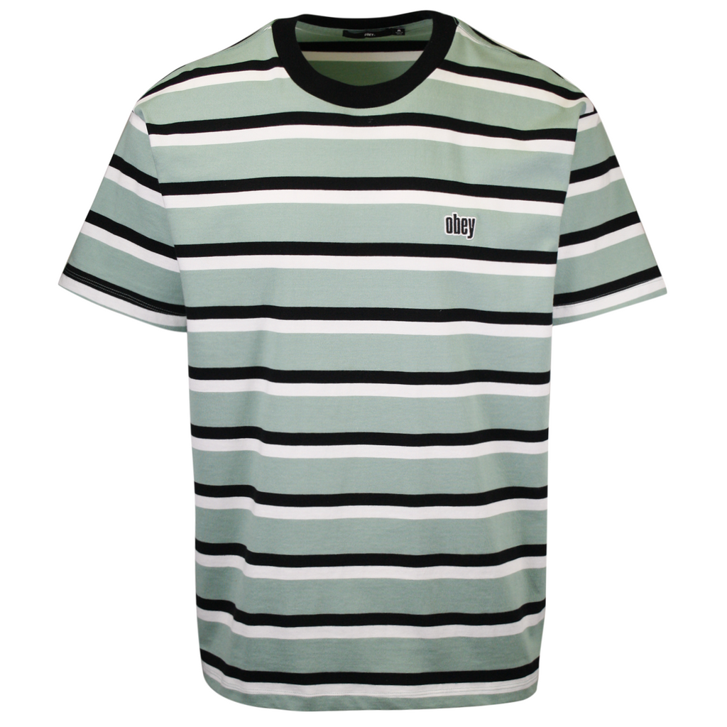 OBEY Men's Jeff Classic Striped S/S T-Shirt (S09)