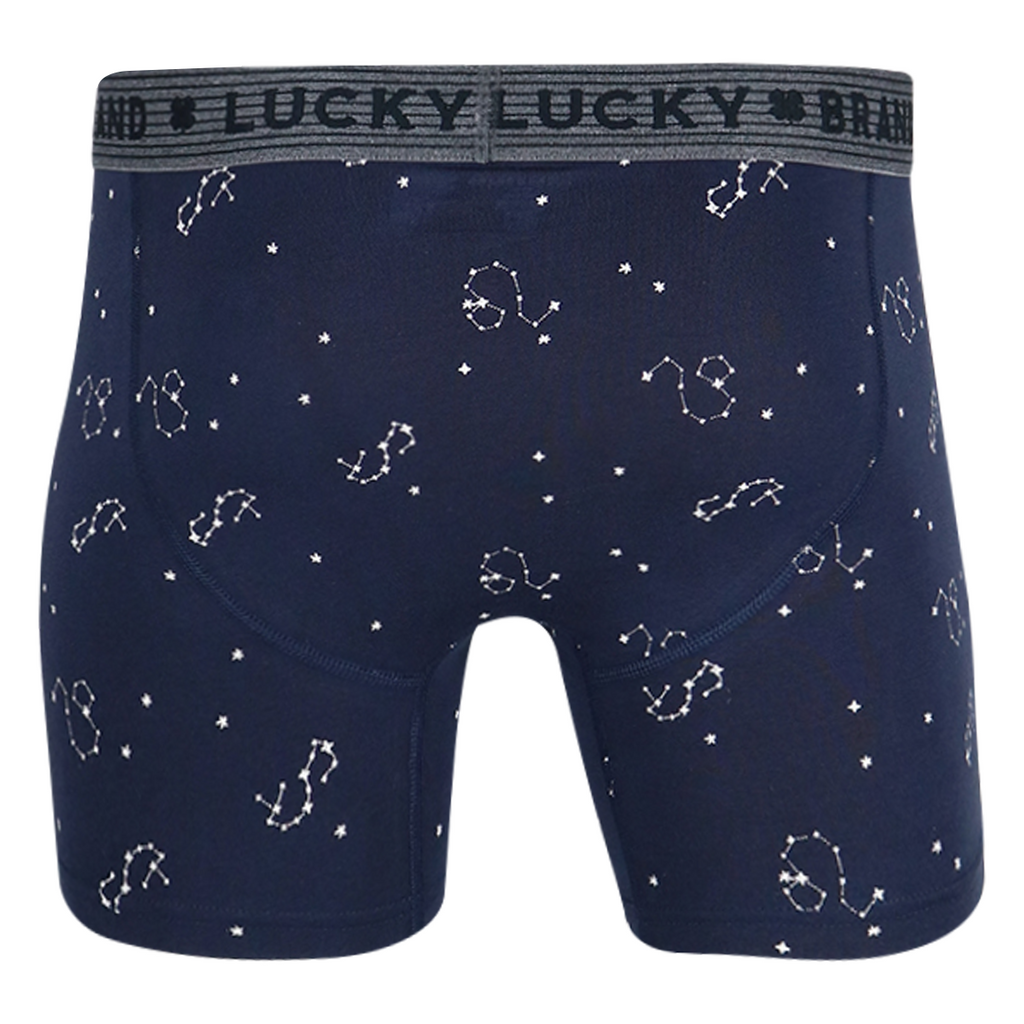 Lucky Brand Men's Magenta, Blue, Grey & Star Pattern 4 Pack Boxer Brie –  get-briefed