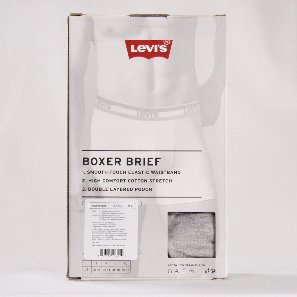 Levi's Men's 3 Pack High Comfort Cotton Stretch Boxer Brief - Size: Medium  & XL