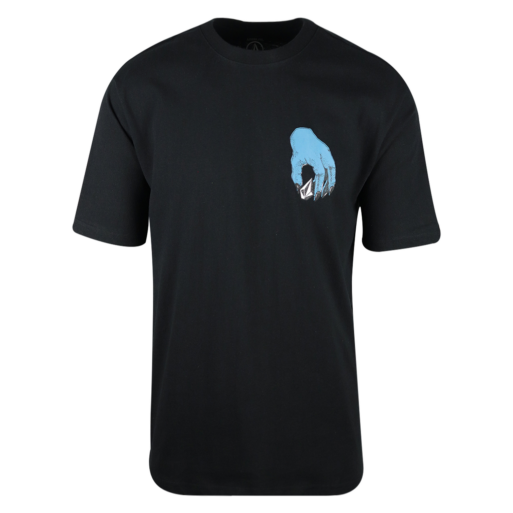 Volcom Men's Black Stone Blue Hand S/S T-Shirt (S45)