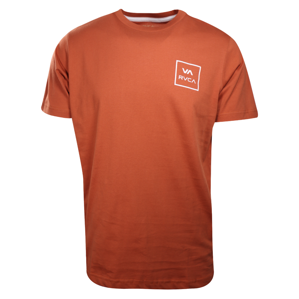 RVCA Men's Orange VA Box Regular Fit S/S T-Shirt (S01)