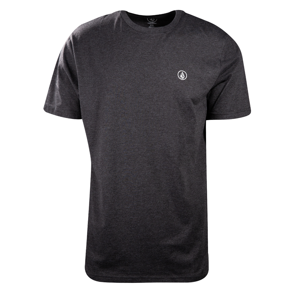Volcom Men's Dark Heather Grey Circle Blank S/S T-Shirt (S10)