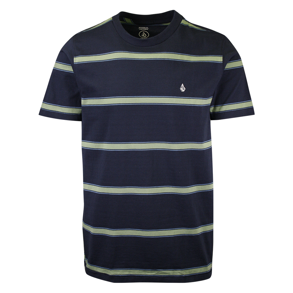 Volcom Men's Navy Da Fino Stripe Heather S/S T-Shirt (S36)