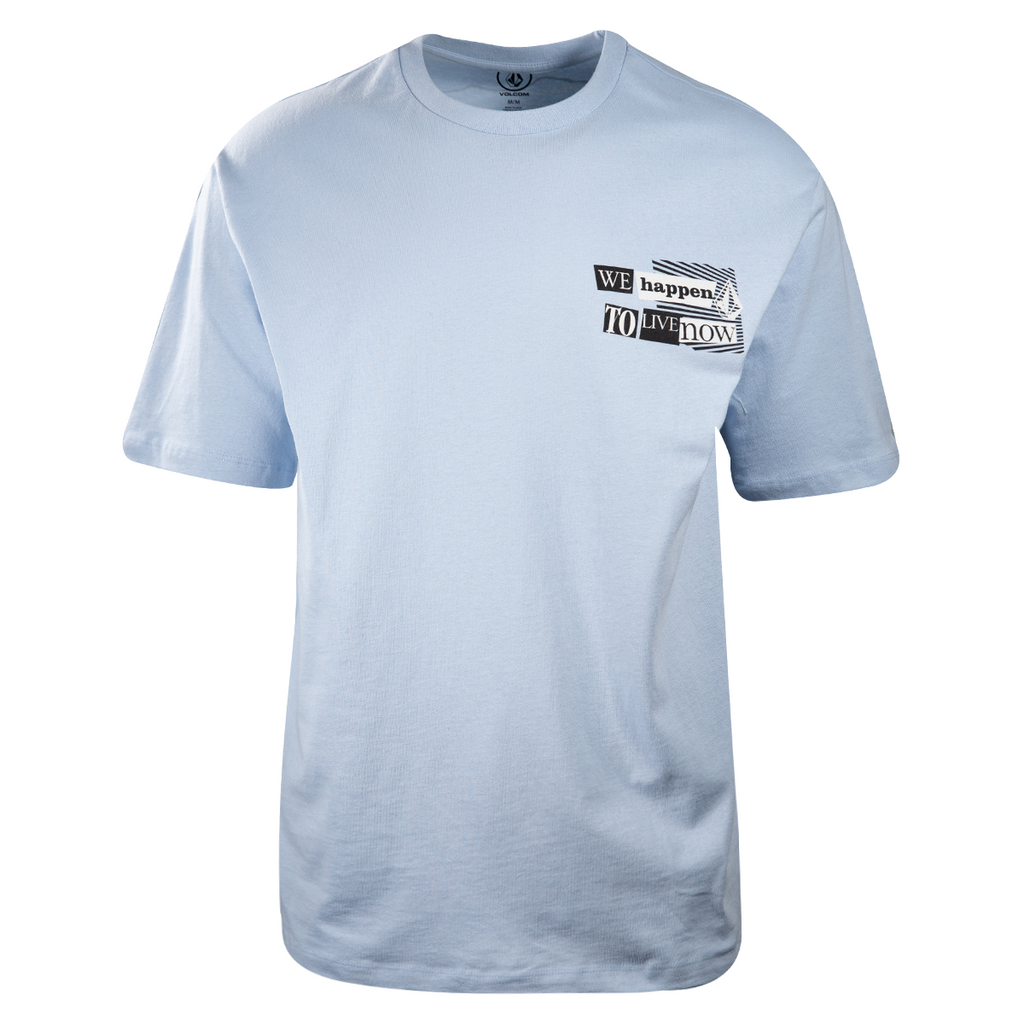 Volcom Men's Light Blue We Happen To Live Now S/S T-Shirt (S12)