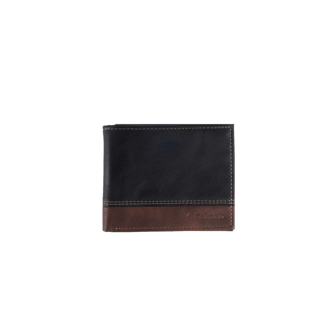 Columbia Black & Brown RFID Secure Double Stitched Wallet (S08)