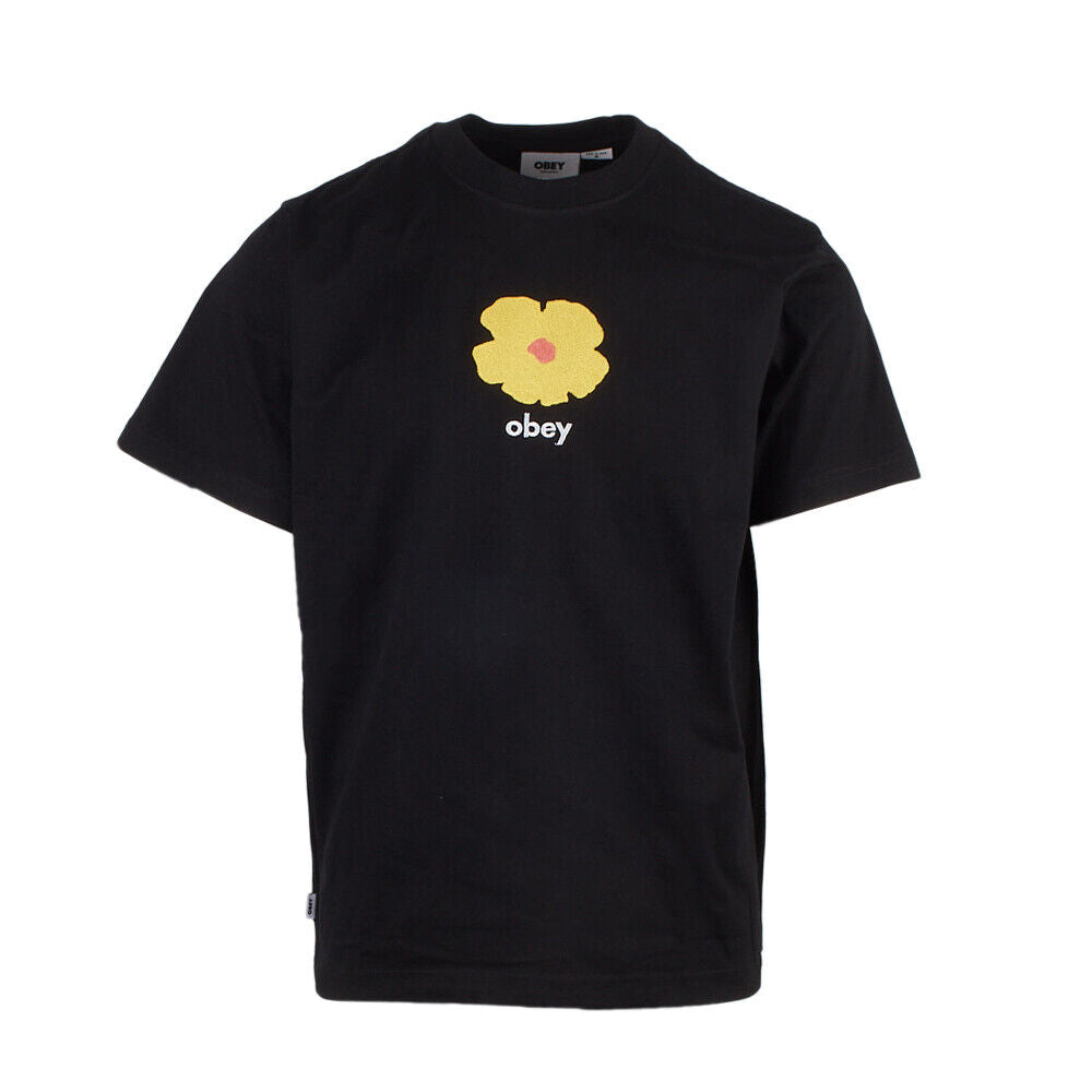 OBEY Men's Black Elijah Flower S/S T-Shirt