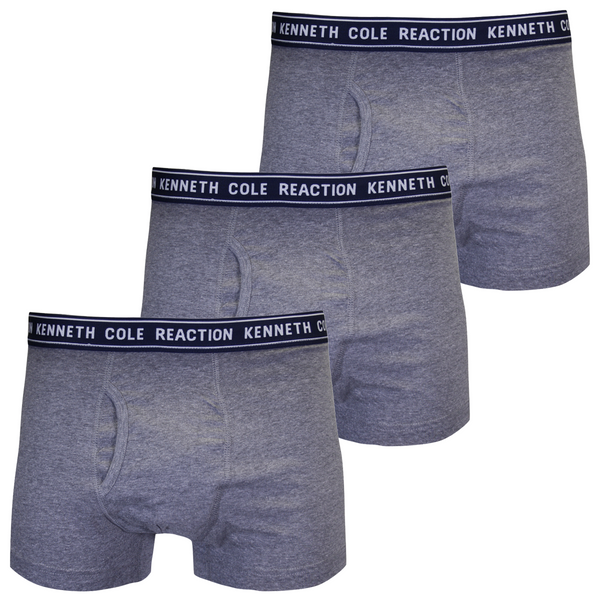 Kenneth Cole Men's Reaction 3 Pack Navy Heather Grey Boxer Brief (S02)