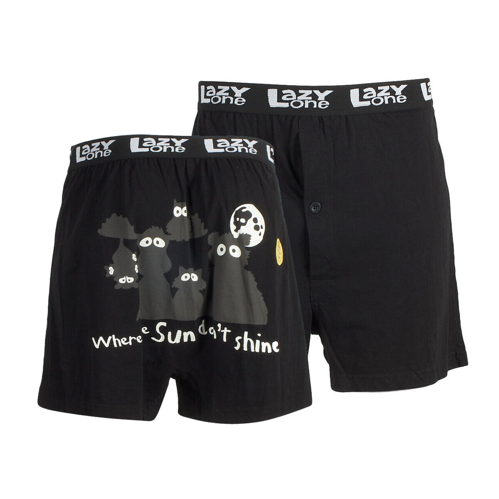 Lazy One Men's Sun Don't Shine Critters Boxers