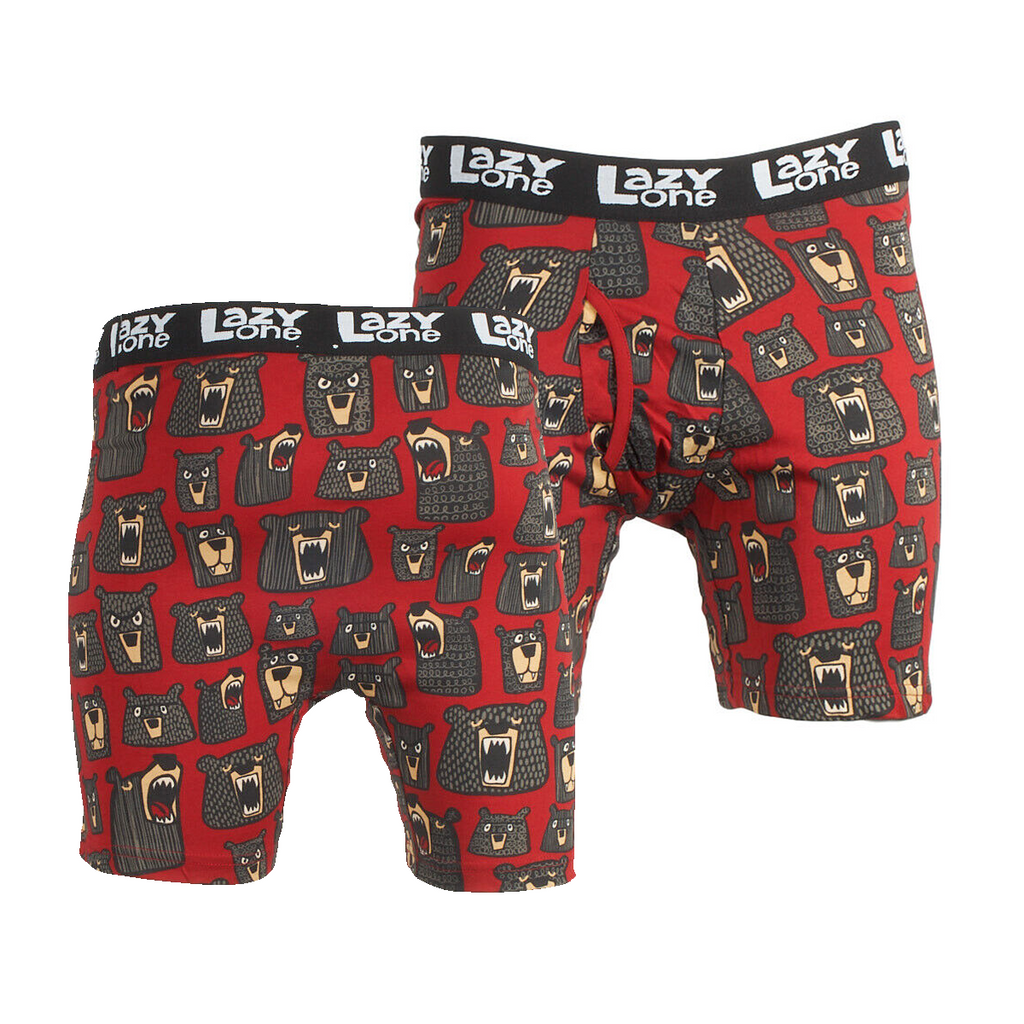 Lazy One Men's Don't Wake Bear Boxers