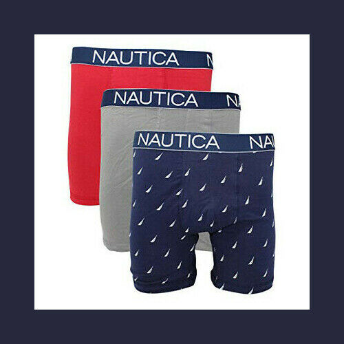 Nautica Men's 3 Pack of Solid Colour Stretch Boxer Briefs (Retail $42) –  get-briefed